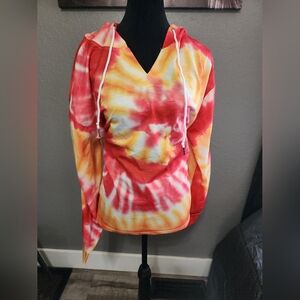 Tie dyed long sleeve hoodie